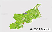 Physical 3D Map of Dexing, cropped outside