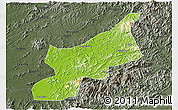 Physical 3D Map of Dexing, darken, semi-desaturated