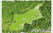 Physical 3D Map of Dexing, satellite outside