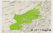 Physical 3D Map of Dexing, shaded relief outside