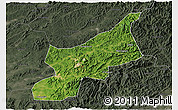 Satellite 3D Map of Dexing, darken, semi-desaturated