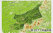 Satellite 3D Map of Dexing, physical outside