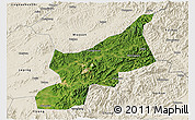 Satellite 3D Map of Dexing, shaded relief outside