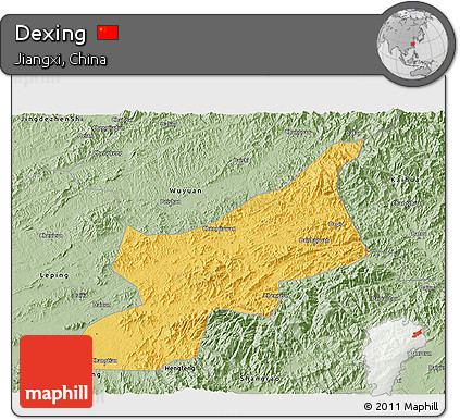 Savanna Style 3D Map of Dexing