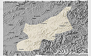 Shaded Relief 3D Map of Dexing, darken, desaturated