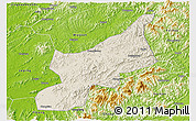 Shaded Relief 3D Map of Dexing, physical outside