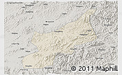 Shaded Relief 3D Map of Dexing, semi-desaturated