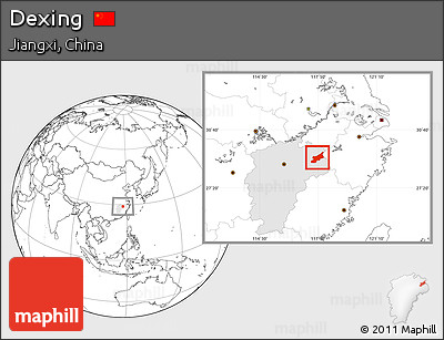 Blank Location Map of Dexing, highlighted parent region