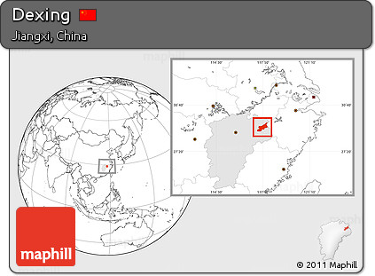 Blank Location Map of Dexing, highlighted parent region