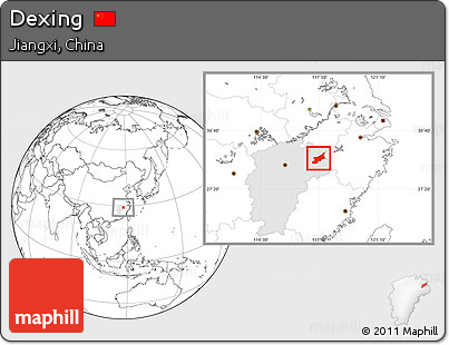 Blank Location Map of Dexing, highlighted parent region