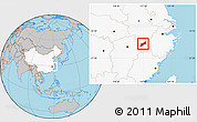 Gray Location Map of Dexing, highlighted country