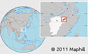 Gray Location Map of Dexing, highlighted parent region