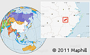 Political Location Map of Dexing, highlighted country