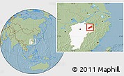 Savanna Style Location Map of Dexing, highlighted parent region, hill shading