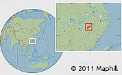 Savanna Style Location Map of Dexing, hill shading