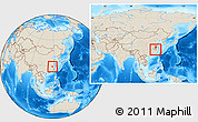 Shaded Relief Location Map of Dexing, within the entire country
