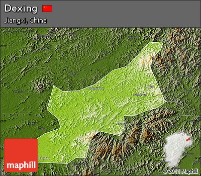 Physical Map of Dexing, darken