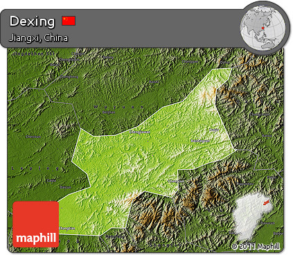 Physical Map of Dexing, darken