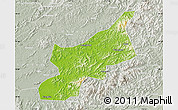 Physical Map of Dexing, lighten, semi-desaturated