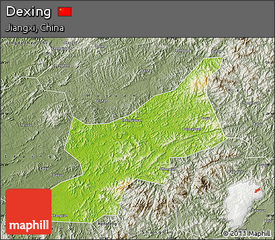Physical Map of Dexing, semi-desaturated