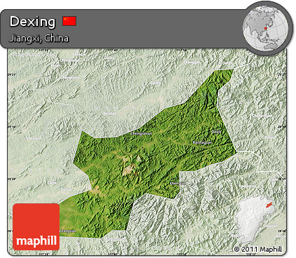 Satellite Map of Dexing, lighten