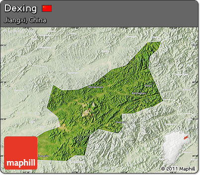 Satellite Map of Dexing, lighten