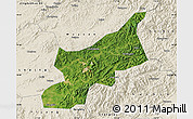 Satellite Map of Dexing, shaded relief outside