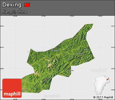 Satellite Map of Dexing, single color outside