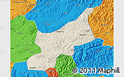Shaded Relief Map of Dexing, political outside