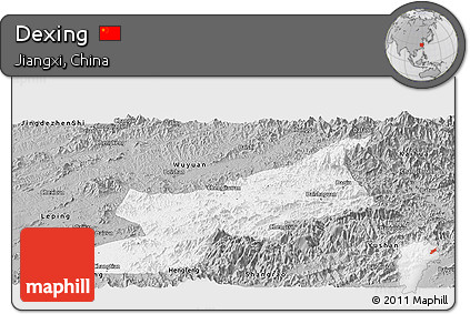 Gray Panoramic Map of Dexing