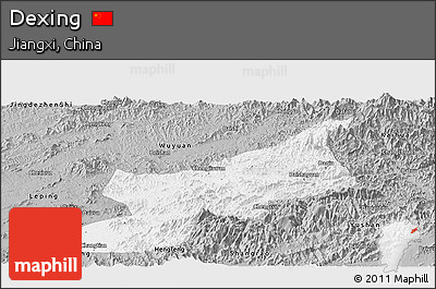 Gray Panoramic Map of Dexing