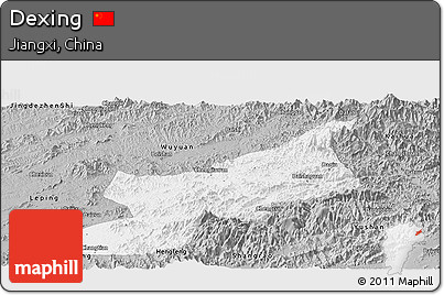 Gray Panoramic Map of Dexing
