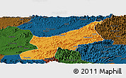 Political Panoramic Map of Dexing, darken