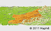 Political Panoramic Map of Dexing, physical outside