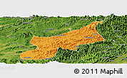 Political Panoramic Map of Dexing, satellite outside