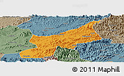 Political Panoramic Map of Dexing, semi-desaturated