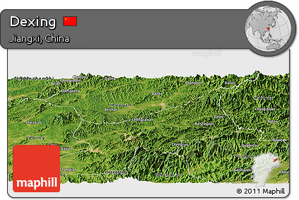 Satellite Panoramic Map of Dexing