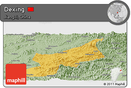 Savanna Style Panoramic Map of Dexing
