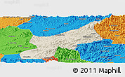Shaded Relief Panoramic Map of Dexing, political outside