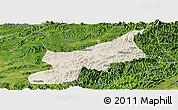 Shaded Relief Panoramic Map of Dexing, satellite outside