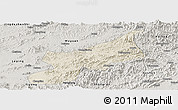 Shaded Relief Panoramic Map of Dexing, semi-desaturated