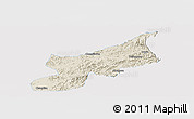 Shaded Relief Panoramic Map of Dexing, single color outside
