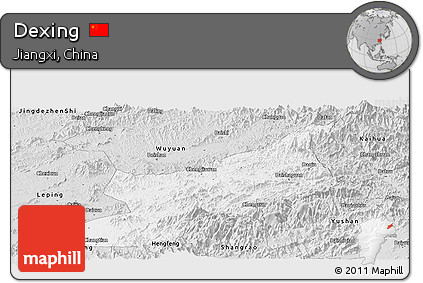 Silver Style Panoramic Map of Dexing