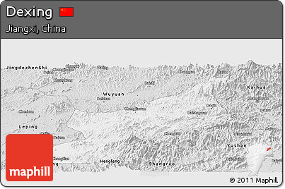 Silver Style Panoramic Map of Dexing
