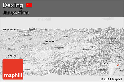 Silver Style Panoramic Map of Dexing