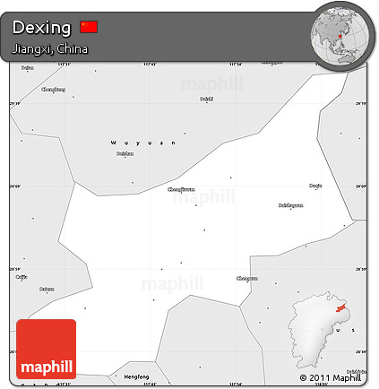 Silver Style Simple Map of Dexing