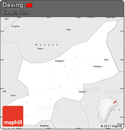 Silver Style Simple Map of Dexing