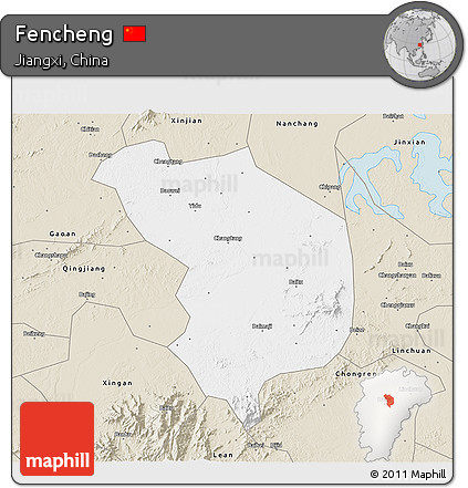 Classic Style 3D Map of Fencheng