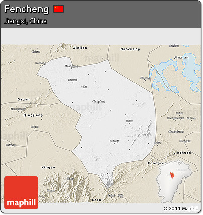 Classic Style 3D Map of Fencheng