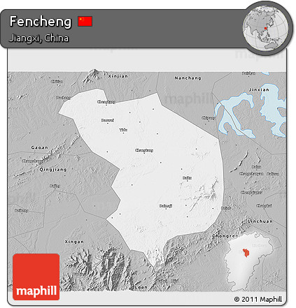 Gray 3D Map of Fencheng